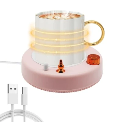Immagine di HASAIKA Scalda Tazza, Scaldatazze da caffè, Sottobicchiere a temperatura costante, Adatto per riscaldare bevande come tè e latte casa o in ufficio (rosa)