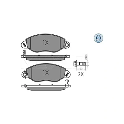 Immagine di MEYLE 025 234 3418/PD Kit pastiglie freno PD Quality Assale anteriore con segnalatore acustico usura lamierino anticigolío
