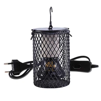 Immagine di POFET Lampada riscaldante in Ceramica per rettili con Protezione, Illuminazione del riscaldatore Supporto Lampadina a infrarossi Rettile Anti Caldo Gabbia Spina UE, 75W