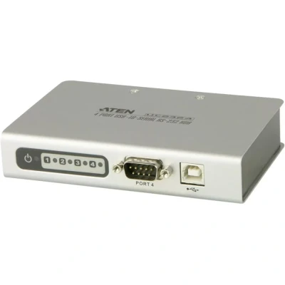 Immagine di ATEN UC2324 AT 4 Porte Hub Seriale Con convertitore da USB a RS 232 Bianco