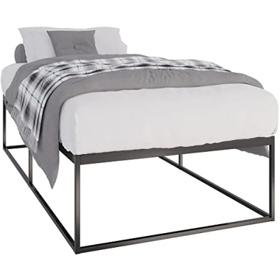 Immagine di CLP Letto in Metallo Scala con Struttura a doghe I Moderno Robusta, Colore:Nero, Dimensione:200x180x46 cm
