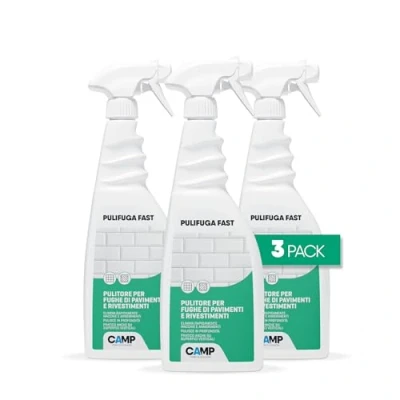 Immagine di CAMP PULIFUGA Fast, Detergente fughe pronto all&#039;uso, Per piastrelle, pavimenti e rivestimenti, 3x750ml