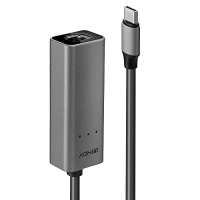 Immagine di LINDY 43314 Adattatore di rete 2.5 GBit/s USB C® 3.1 (Gen 1), LAN Gigabit (1/2.5 Gbit/s), RJ45