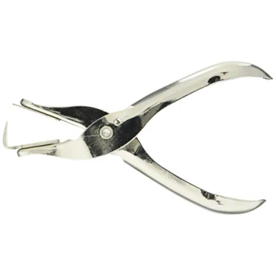 Immagine di Alevar Levapunti a Pinza in Metallo Cromato con Impugnatura Antiscivolo, Colore Argento, Confezione da 1 Pezzo