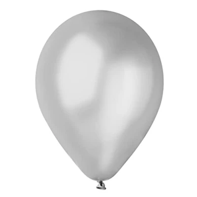 Immagine di Busta 100 palloncini perlati in lattice naturale Premium Quality G120 (Ø 33cm / 13&quot;), argento perlato
