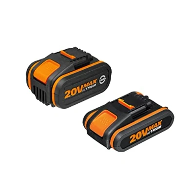 Immagine di Worx Wx3605 Set Batterie al Litio Power Share 20V, 1.Batteria 2.0Ah + 4.0Ah, Nero/Arancione