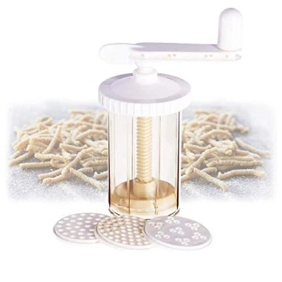 Immagine di Attrezzo per Passatelli in Plastica Alimentare con 3 Trafile, Torchietto Passatelli, Bucatini, Pasta Fresca Fatta Casa Tagliapasta.com [Made Italy]
