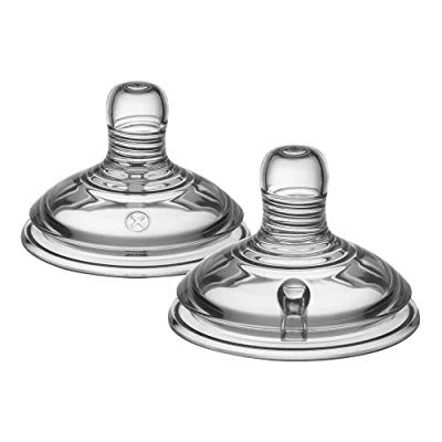 Immagine di Tommee Tippee Closer to Nature Tettarella, Simile al Seno con Valvola Anticolica, Silicone Morbido Flusso Variabile, 0 Mesi +, Confezione da 2