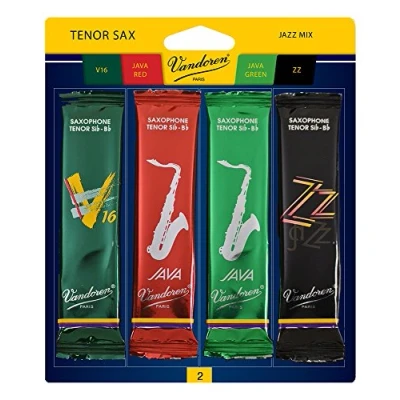 Immagine di Vandoren sax tenore SRMIXT2 Jazz Reed mix di include 1 ciascuna Zz, V16, Java e rosso forza 2 Strength