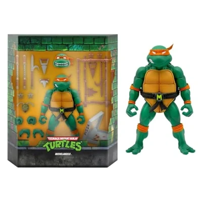 Immagine di SUPER7 Adolescente Mutante Ninja Turtles Ultimates Action Figure Michaelangelo 18 cm Figura da collezione