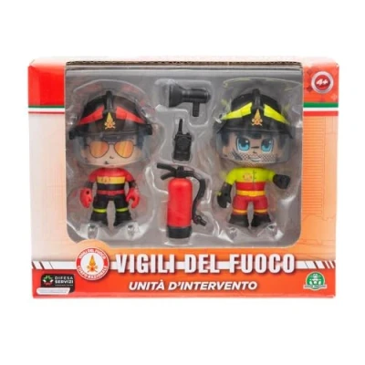 Immagine di Giochi Preziosi Vigili Del Fuoco Set 2 Personaggi Da 7 Cm Con Divisa Articolati E Accessori Equipaggiamento, Per Bambini A Partire Dai 4 Anni