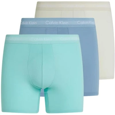 Immagine di Calvin Klein Uomo Pantaloncini Boxer Confezione da 3 Brief Elasticizzati, Multicolore (Faded Denim, Celadon Tint, Beau Bl), S