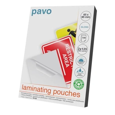 Immagine di Pavo Premium Pouches DIN, 65 X 95 mm, 2 125 Micron, Confezione da 100 PZ