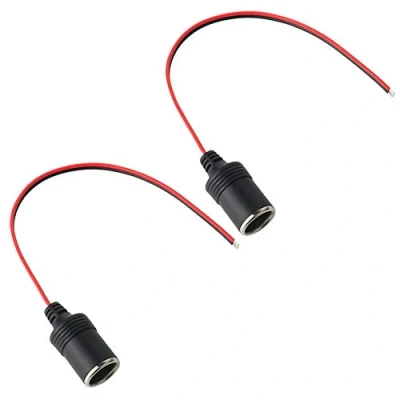 Immagine di GTIWUNG 2 Pezzi Femmina Presa Accendisigari per Auto Alimentatore Caricabatterie, Sigaro Spina Adattatore, Caricabatteria da Cavo di Prolunga Accendisigari, Cigarette Lighter Socket