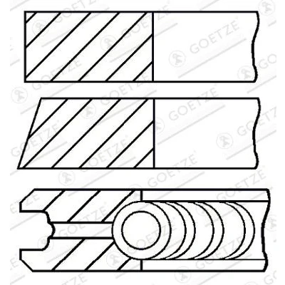 Immagine di GOETZE ENGINE 08 138408 00 Kit Fasce Elastiche 71,4 0,6 FIAT: Grande Punto Hatchback, Panda II Evo LANCIA: Y, Ypsilon
