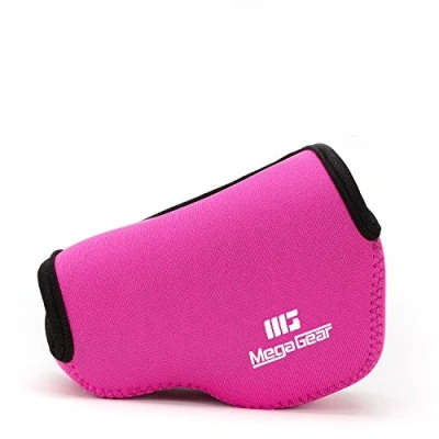 Immagine di MegaGear custodia ultraleggera in neoprene, borsa protettiva per Sony Alpha A6400, A6500, A6300, A6000 16 50 mm con moschettone un facile trasporto (Rosa)
