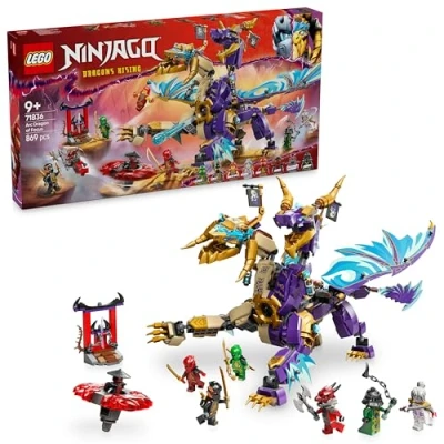 Immagine di LEGO NINJAGO l’Arco Dragone della Concentrazione, Giocattolo con Drago, 8 Minifigure e Spinner Spinjitzu, Giochi per Bambini Bambine da 9 Anni, Regalo di Compleanno fan Dragons Rising 71836