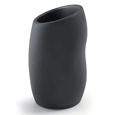 Immagine di GEDY G Iside Portaspazzolini Nero, Misure e peso prodotto: 13X8X8,2 CM &amp; 0,41 KG, Realizzato in resina sabbia, Porta Spazzolini Bagno Design di R&amp;S Gedy, 2 Anni Garanzia