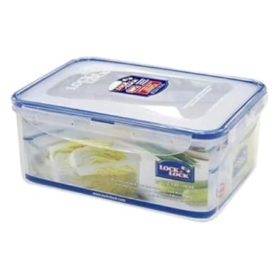 Immagine di Lock &amp; HPL825 Contenitore per alimenti rettangolare classico, 2,3 l (232 x 165 95 mm), trasparente/blu