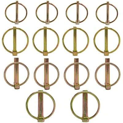 Immagine di M4,5/M6/M8/M10 Coppiglie Spine Scatto ad Anello 14 Pezzi Perni, Spinotti Assortmento Rotondi di Fissaggio, per Rimorchi Trattori Veicoli Agricoli Resistenti in Acciaio