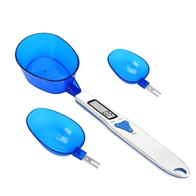 Immagine di Mengshen Bilancia digitale da cucina con 3 misurini Ingrediente Liquido per Pesare e Asciugare Latte Tè Farina Spezie Medicina 1.1lb / 500g (0.1g) Display LCD portatile Scala in milligrammo