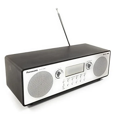 Immagine di Panasonic RF D100BTEGT Radio da tavolo FM, DAB+ AUX, Bluetooth, DAB+, FM Funzione allarme Argento, Marrone