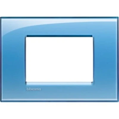 Immagine di BTicino Livinglight Placca, 3 Moduli, Forma Rettangolare, Azzurro (Deep)