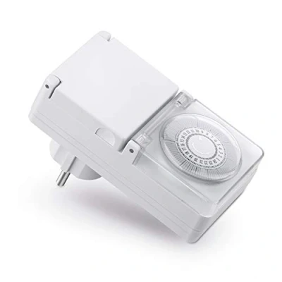 Immagine di conecto timer meccanico per prese, interno ed esterno, 24 ore, 96 segmenti di commutazione, IP44, 3500 W, bianco
