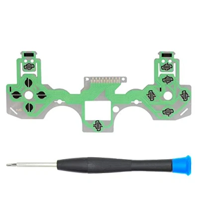 Immagine di MMOBIEL Flex Ribbon Sostituzione della tastiera a pellicola conduttiva del nastro flessibile per il controller PlayStation PS4 Dualshock 4 JDS 030 Incl (+) cacciavite