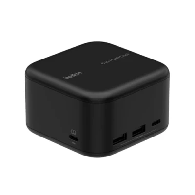 Immagine di Belkin Connect Core Dock 6 in 1 GaN USB C, 130 W, 96 W di PD per le periferiche e porte A, Gigabit Ethernet HDMI 4K, docking station console gioco, MacBook, laptop PC Chromebook
