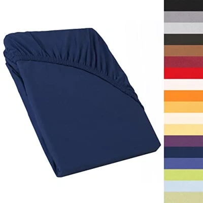 Immagine di CelinaTex Perla Lenzuolo con angoli elasticizzati per letto ad acqua, 120 x 200 130 cm, in jersey di cotone makò, 160 g/mq