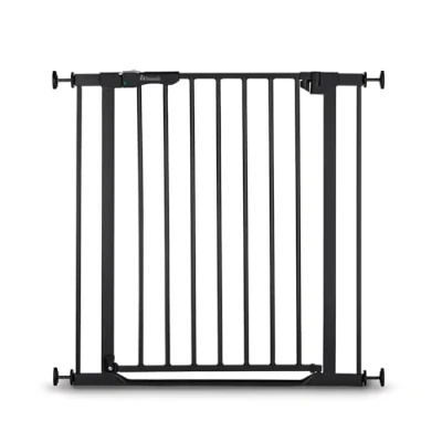 Immagine di hauck Cancelletto di Sicurezza per Bambini Clear Step Autoclose 2 Bimbi con Base Ultra Piatta da 75 80cm Chiusura Automatica, Nessun Foro Metallo, Nero