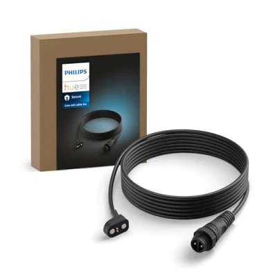 Immagine di Philips Hue Secure, Cavo Estensibile, 3m, per Sistemi a Bassa Tensione, Nero