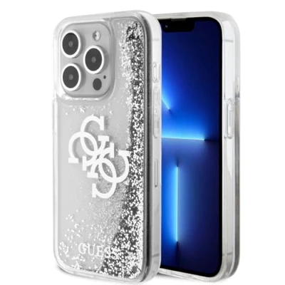 Immagine di CG Mobile Guess Custodia con glitter liquido per iPhone 15 Pro (argento)