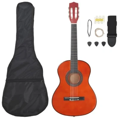 Immagine di vidaXL Set di chitarra classica per bambini e principianti 8 pezzi 3/4 36&quot;