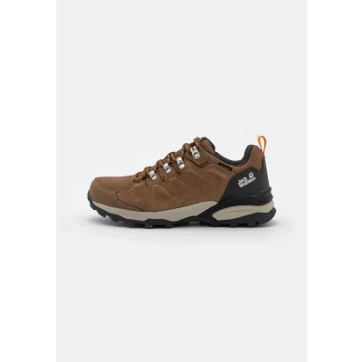 Immagine di Jack Wolfskin Refugio Texapore Scarpa da hiking, Donna, Taglia: 42.5, Brown/apricot Pelle e tessuto