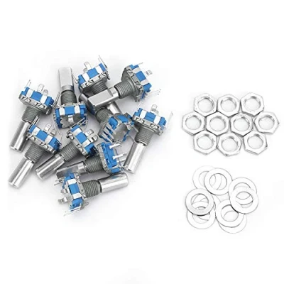 Immagine di 10 pezzi Encoder rotativo a 360 gradi interruttore pulsante EC11 Potenziometro digitale con 5 pin 20 mm per elettronica automobilistica, audio multimediale, strumentazione