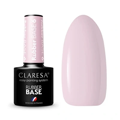 Immagine di Claresa Base Rubber 6 5ml con fibre di vetro da utilizzare sia per coperture oppure allungamenti massimo 1 cm