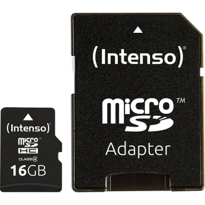 Immagine di Intenso 16 GB Micro SDHC Card Scheda microSDHC Class 4 incl. Adattatore SD