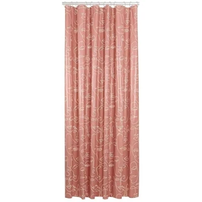 Immagine di Sealskin Mind Tenda da Doccia 180x200 cm, PEVA Rosa Scuro/Bianco