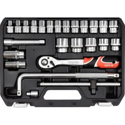 Immagine di YATO YT 38741 Set bussole 25 Acciaio al cromo molibdeno 1/2