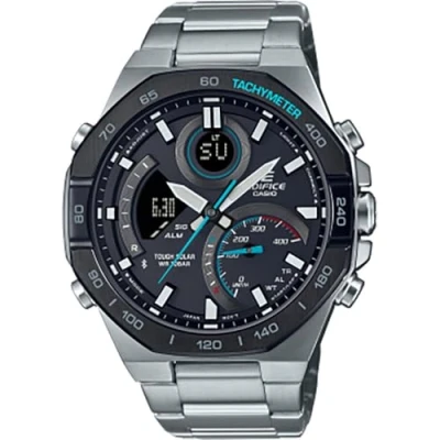 Immagine di Casio Orologio Analogico Digitale al Quarzo Uomo con Cinturino in Acciaio Inossidabile ECB 950DB 1AEF