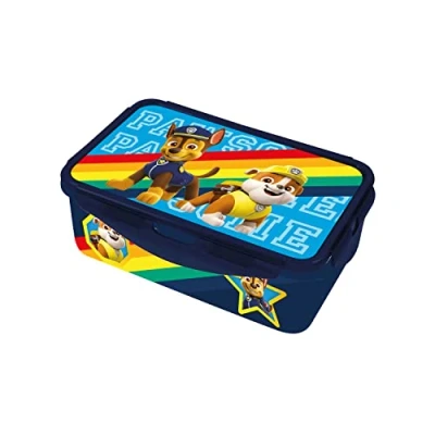 Immagine di Paw Patrol Scatola per Il Pranzo Bambini con 2 Inserti Rimovibili, in Plastica 4 Chiusure a Clip, l&#039;Asilo, la Scuola e Tempo Libero