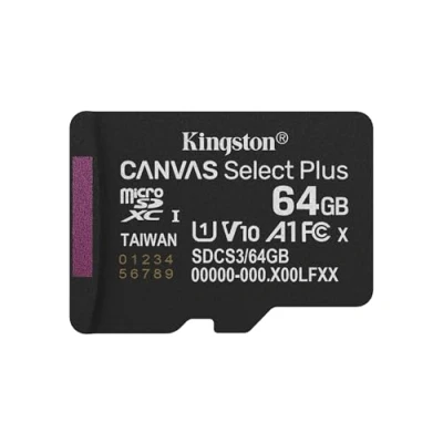 Immagine di Kingston Canvas Select Plus Scheda di memoria microSD 64GB micSDXC Gen3 100R A1 Adattatore SD non incluso SDCS3/64GBSP