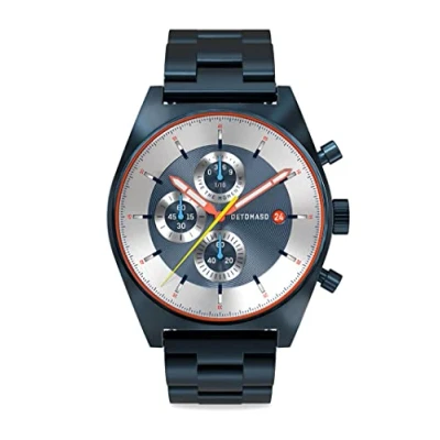 Immagine di DeTomaso D10 Chronograph Limited Edition Blue Orologio da polso uomo, analogico, al quarzo, in acciaio inox, blu scuro, blu, Bracciale