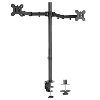 Immagine di VIVO STAND V012 supporto da scrivania per doppio monitor, asta extra alta 39&quot;, completamente regolabile schermi fino a 27&quot;, colore: nero