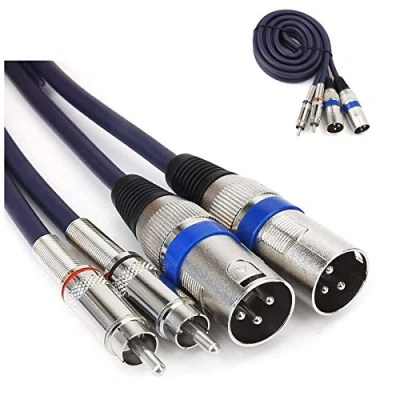 Immagine di HTRUIYATY Dual XLR to RCA Cable 2xCavi Maschio A 2xCavo Adattatore Di Alta Qualità Connettore Per Microfono Cavi Audio Potenza(3m)