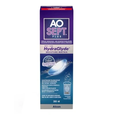 Immagine di Alcon Aosept Plus con Soluzione per Lenti a Contatto Hydraglyde, Bottiglia Singola, 360 ml