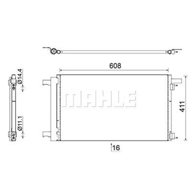 Immagine di MAHLE ORIGINAL AC 939 000S Condensatore con accessori essiccatore 612 PEUGEOT: 308 I Hatchback, CITROËN: DS4 Hatchback