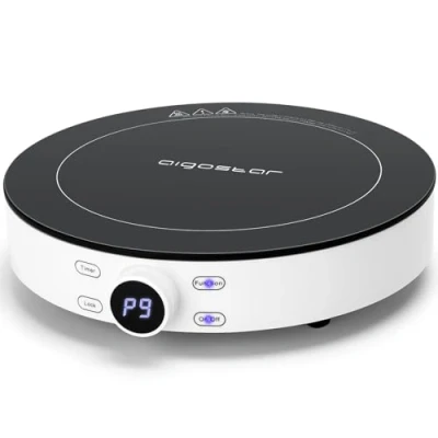 Immagine di Aigostar Cookmate Piastra a induzione da 2000W, fornello in vetroceramica. Controllo Touch con timer e spegnimento automatico. Adatto per pentole fondo di diametro 12 26 cm.